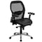 Flash Furniture Contemporary Chair Mid-Back Exec Leather Chair, Black, Adjustable Arms, 17-3/4" to 21" Height LF-W42-L-GG - alternate 1